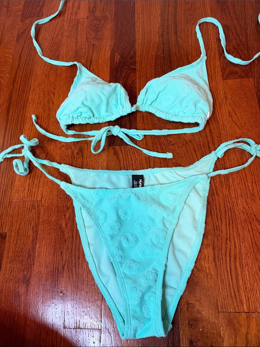 Hurley Seafoam Tie-Side Triangle Bikini Set